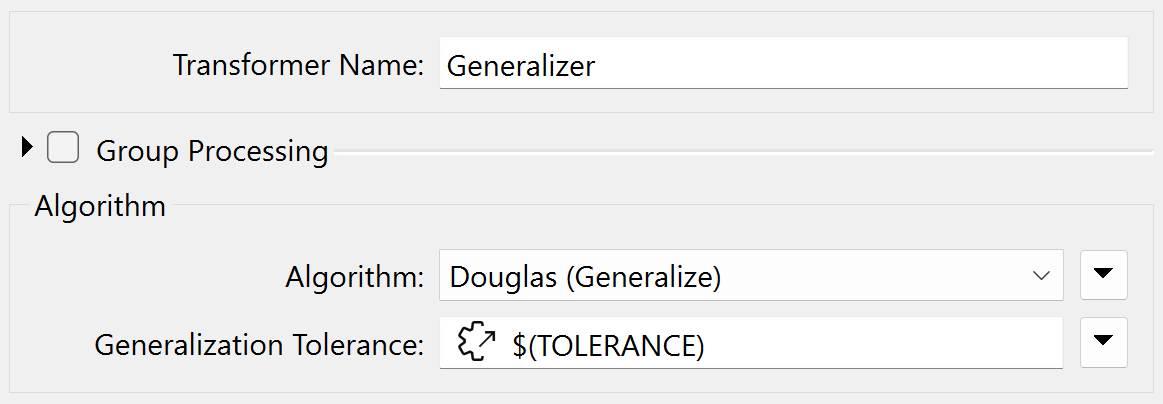 TOLERANCE user parameter being used in a Generalizer